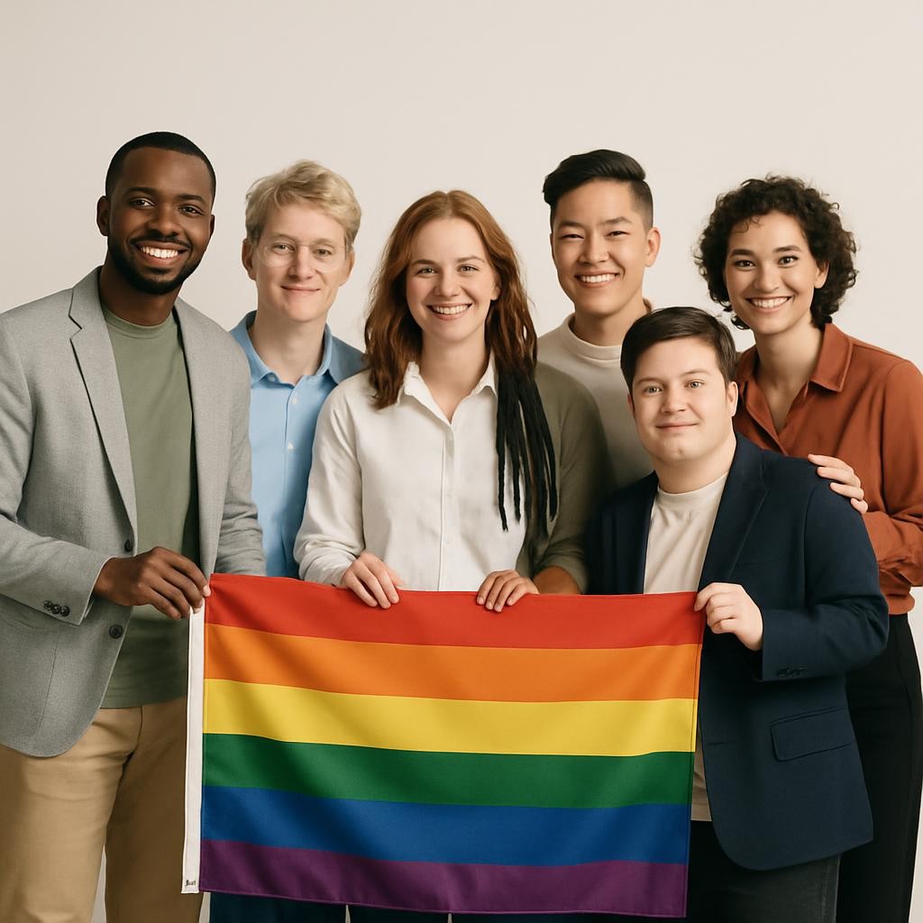 LGBTQ+ community, inclusive and diverse group, colorful, positive representation